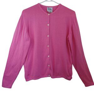 Lilly Pulitzer Cardigan Pink Button Front Classic Embroidered Palm Tree Size Med
